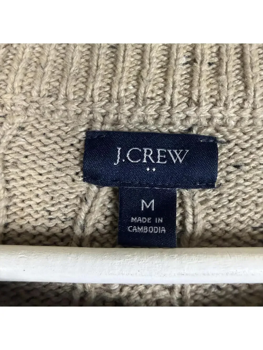 J. Crew Men's Size Medium Brown Cable Knit Acrylic Pullover Sweater Crewneck